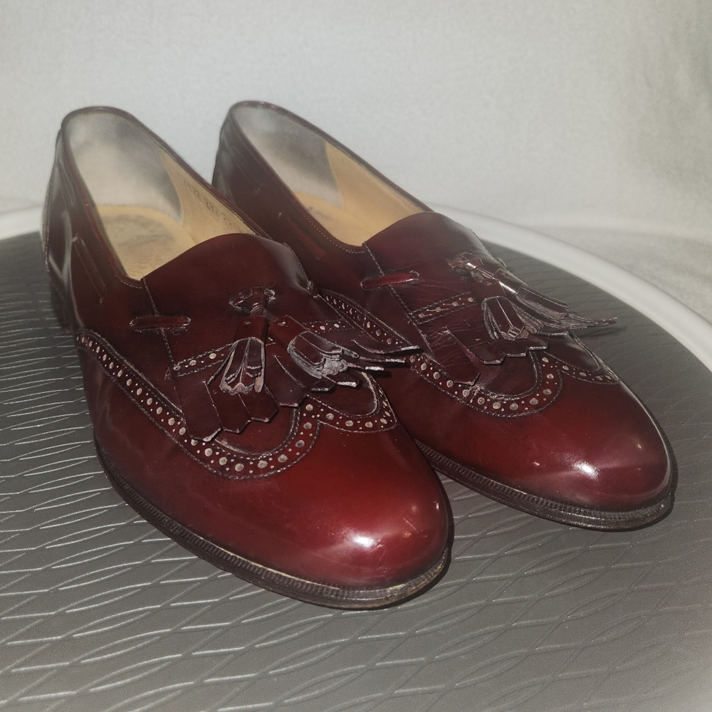 Salvatore Ferragamo men's tassel loafer Burgundy 11, 4764 614
